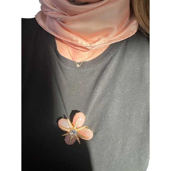 Pink Prong-set Glass Cabochon Stone Rhinestone Vintage Star Brooch Barbiecore Pi - Picture 10 of 11